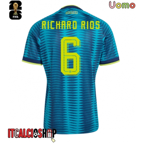 Colombia Richard Rios #6 Seconda Maglia Mondiali 2026 Manica Corta